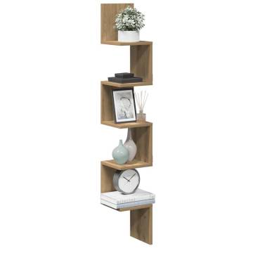 Wall Corner Shelf Artisan Oak 20x20x127.5 cm | Hipomarket