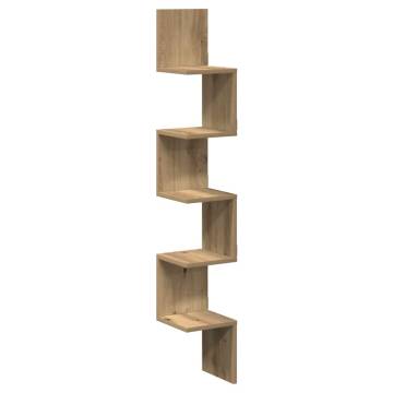 Wall Corner Shelf Artisan Oak 20x20x127.5 cm | Hipomarket