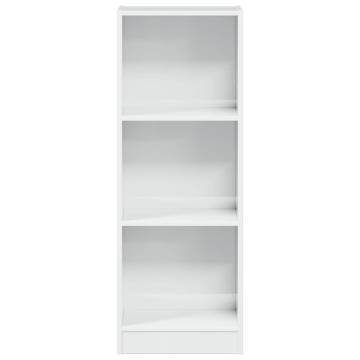 High Gloss White Bookcase - 40x24x109 cm Engineered Wood