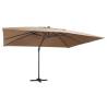  Cantilever Garden Parasol with LED Lights and Aluminium Pole 400x300 cm Taupe Colour taupe Size 400 x 300 cm (7 x 5 cm) Quantity in Package 1 