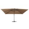 Cantilever Garden Parasol with LED Lights - 400x300 cm Taupe