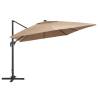 Cantilever Garden Parasol with LED Lights - 400x300 cm Taupe