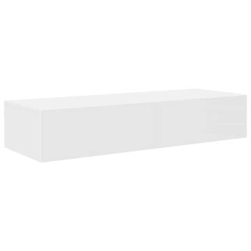 Wall Shelf with Drawers - White 100x36x19 cm | Hipomarket