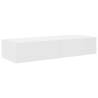 Wall Shelf with Drawers - White 100x36x19 cm | Hipomarket