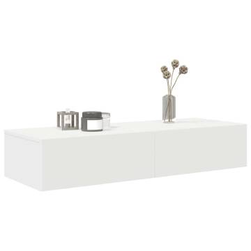 Wall Shelf with Drawers - White 100x36x19 cm | Hipomarket