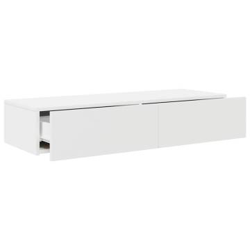 Wall Shelf with Drawers - White 100x36x19 cm | Hipomarket