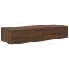 Wall Shelf with Drawers - Brown Oak | 100x36x19 cm Engineered Wood