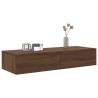 Wall Shelf with Drawers - Brown Oak | 100x36x19 cm Engineered Wood