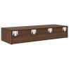 Wall Shelf with Drawers - Brown Oak | 100x36x19 cm Engineered Wood