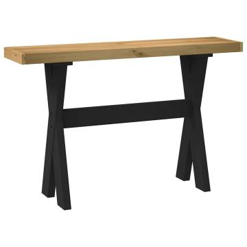 NOAIN Console Table with X-Shaped Legs - Solid Pine Wood