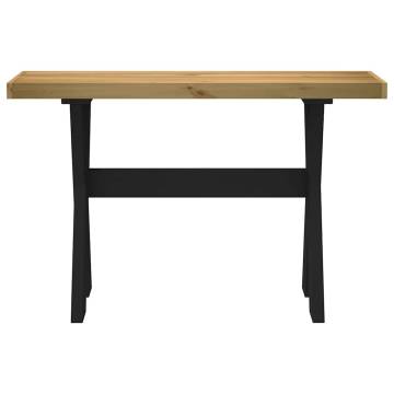 NOAIN Console Table with X-Shaped Legs - Solid Pine Wood