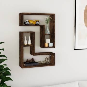 Wall Shelves 2 pcs Smoked Oak - Stylish Storage Solution