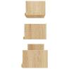 Wall Display Shelf Set - 3 pcs Sonoma Oak Engineered Wood