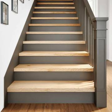 Stair Treads 2 pcs Untreated Solid Oak - Natural Elegance