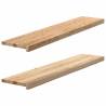 Stair Treads 2 pcs Solid Oak 120x30x2 cm - Natural Wood Finish