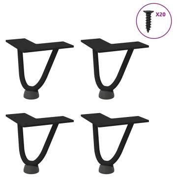 Hairpin Table Legs 4 pcs Black 10 cm Solid Steel | HipoMarket