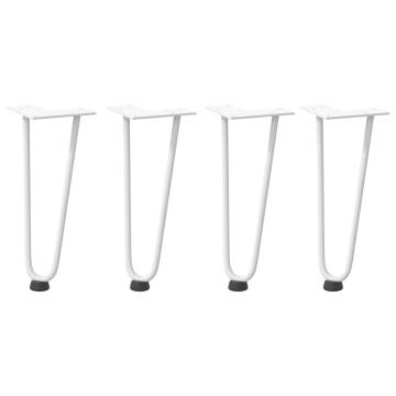 Hairpin Table Legs 4pcs White 30cm Solid Steel | HiPoMarket