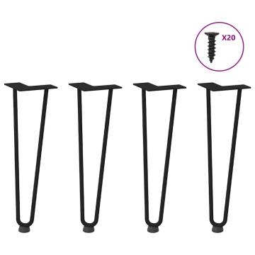 Hairpin Table Legs 4 pcs Black 42 cm Solid Steel | Hipomarket