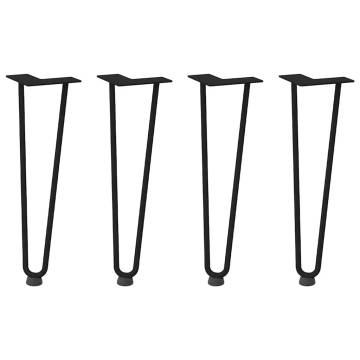 Hairpin Table Legs 4 pcs Black 42 cm Solid Steel | Hipomarket