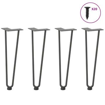 Hairpin Table Legs 4 pcs Anthracite 42 cm Solid Steel - Hipomarket