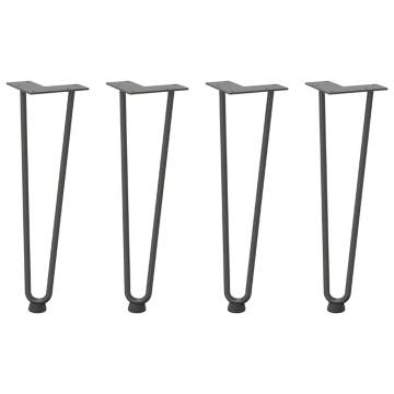 Hairpin Table Legs 4 pcs Anthracite 42 cm Solid Steel - Hipomarket