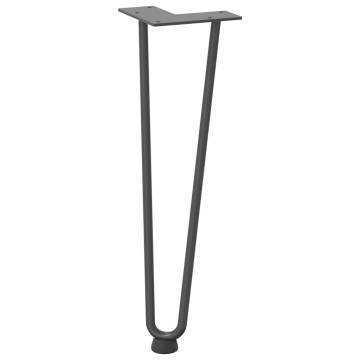 Hairpin Table Legs 4 pcs Anthracite 42 cm Solid Steel - Hipomarket