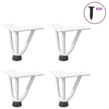 Hairpin Table Legs 4 pcs White 10 cm Solid Steel | HipoMarket