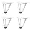 Hairpin Table Legs 4 pcs White 10 cm Solid Steel | HipoMarket