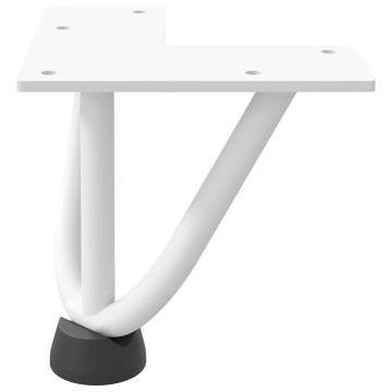 Hairpin Table Legs 4 pcs White 10 cm Solid Steel | HipoMarket