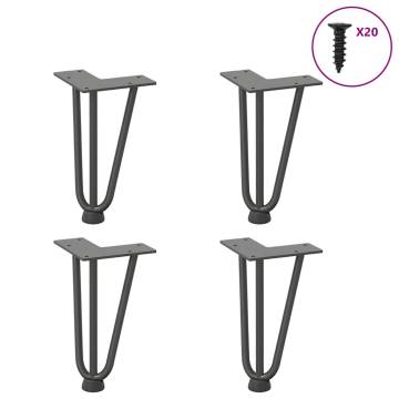 Hairpin Table Legs 4 pcs Anthracite 20 cm Solid Steel - HipoMarket