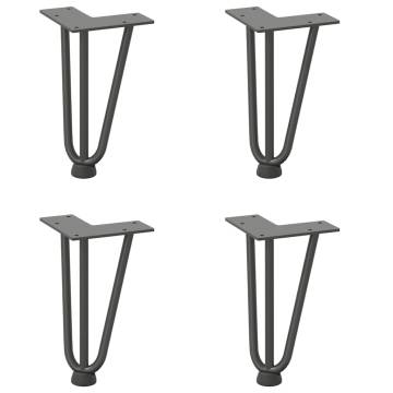 Hairpin Table Legs 4 pcs Anthracite 20 cm Solid Steel - HipoMarket