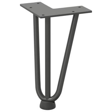 Hairpin Table Legs 4 pcs Anthracite 20 cm Solid Steel - HipoMarket