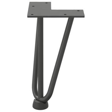 Hairpin Table Legs 4 pcs Anthracite 20 cm Solid Steel - HipoMarket