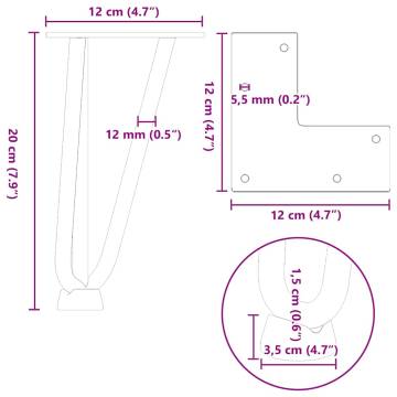 Hairpin Table Legs 4 pcs Anthracite 20 cm Solid Steel - HipoMarket