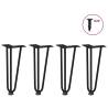 Hairpin Table Legs 4 pcs Black 30 cm Solid Steel - Hipomarket