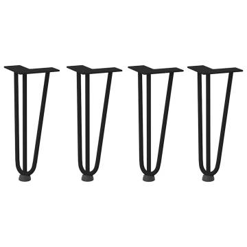 Hairpin Table Legs 4 pcs Black 30 cm Solid Steel - Hipomarket