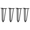 Hairpin Table Legs 4 pcs Black 30 cm Solid Steel - Hipomarket