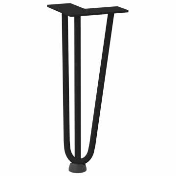 Hairpin Table Legs 4 pcs Black 30 cm Solid Steel - Hipomarket