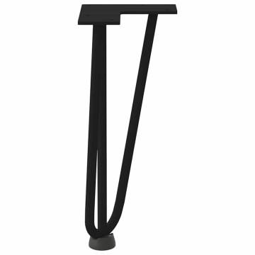 Hairpin Table Legs 4 pcs Black 30 cm Solid Steel - Hipomarket