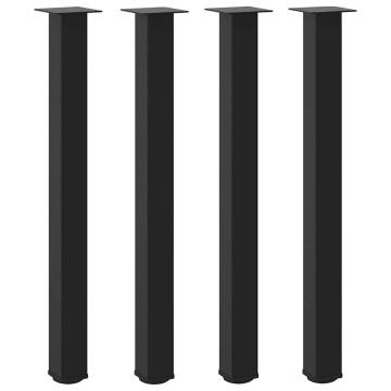 Black Steel Coffee Table Legs - 4 pcs | 100-102 cm Durable Design