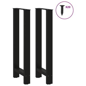 Coffee Table Legs Black 40x(100-101) cm Steel - 2 pcs