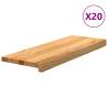 Light Brown Solid Oak Stair Treads - 20 pcs | Hipomarket