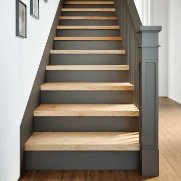 Stair Treads 2 pcs Untreated Solid Wood Oak - Hipomarket