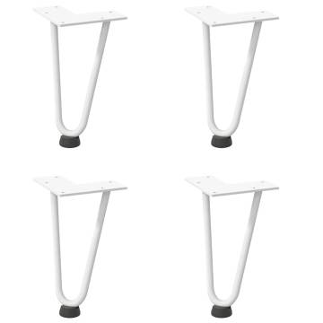 Hairpin Table Legs 4 pcs White 20 cm Solid Steel | HipoMarket