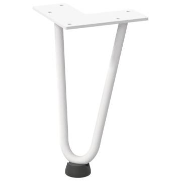 Hairpin Table Legs 4 pcs White 20 cm Solid Steel | HipoMarket