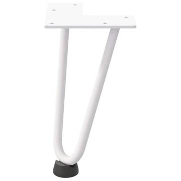 Hairpin Table Legs 4 pcs White 20 cm Solid Steel | HipoMarket