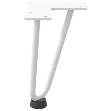 Hairpin Table Legs 4 pcs White 20 cm Solid Steel | HipoMarket