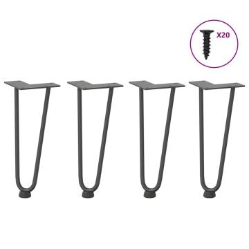 Hairpin Table Legs 4 pcs Anthracite 30 cm Solid Steel