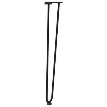 Hairpin Table Legs 4 pcs Black 72 cm Solid Steel - Hipomarket