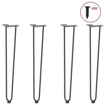 Hairpin Table Legs 4 pcs Anthracite 72 cm Solid Steel